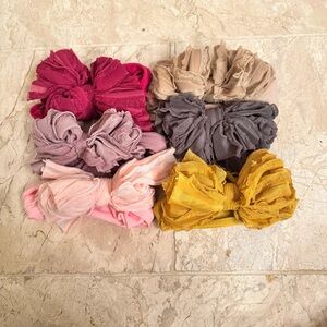 Etsy boutique soft no elastic indent baby girl infant head bows neutral pinks